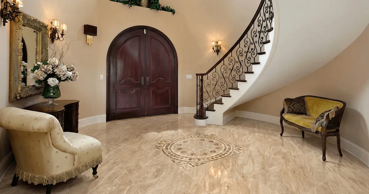 Entrance hall with professionally installed ceramic tile flooring in Chicago IL